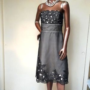 White House Black Market Silk Overlay Satin Dress